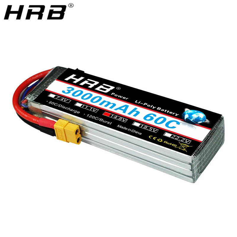 Аккумулятор HRB Lipo 14 8 V 3000mah 4S 60C XT60 EC5 XT90 S AS150 Deans T Plug Female RC Quadcopter Airplanes FPV Drone Car Parts|lipo