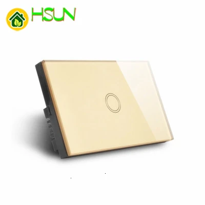 120 type US Standard Touch screen Switch 1 Gang Glass Touch Switch 110-240V Light Sensor Waterproof Switch Wall remote control