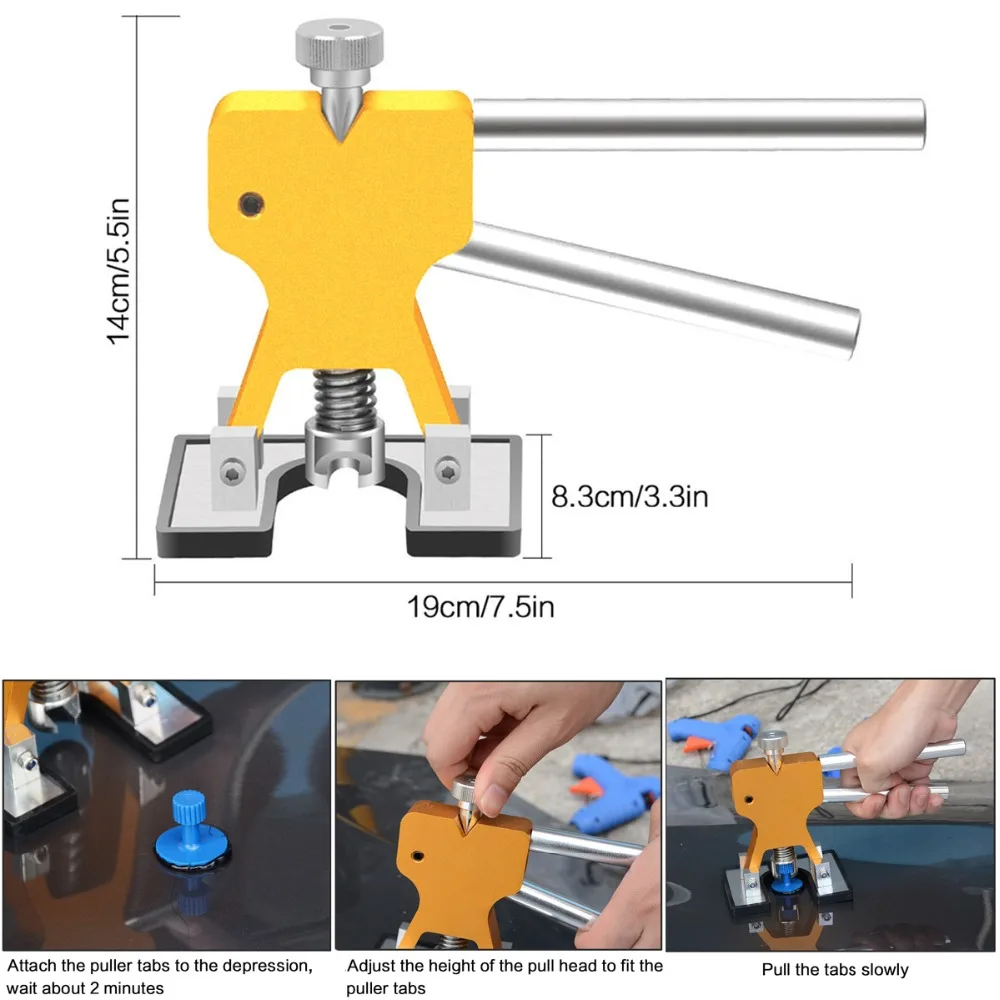 

29pcs/set Hand Dent Lifter Dent Puller Glue stick PDR Damage Glue Pulling Tab Lifter Paintless Dent Repair Tools