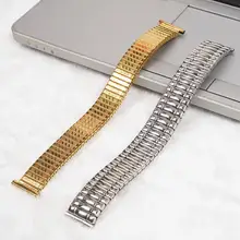 20 мм, ремешок из нержавеющей стали, растягивающийся, для женщин и мужчин, ремешок для часов, Натяжной, золотой, серебряный, ремешок, браслет, горячие часы, аксессуары