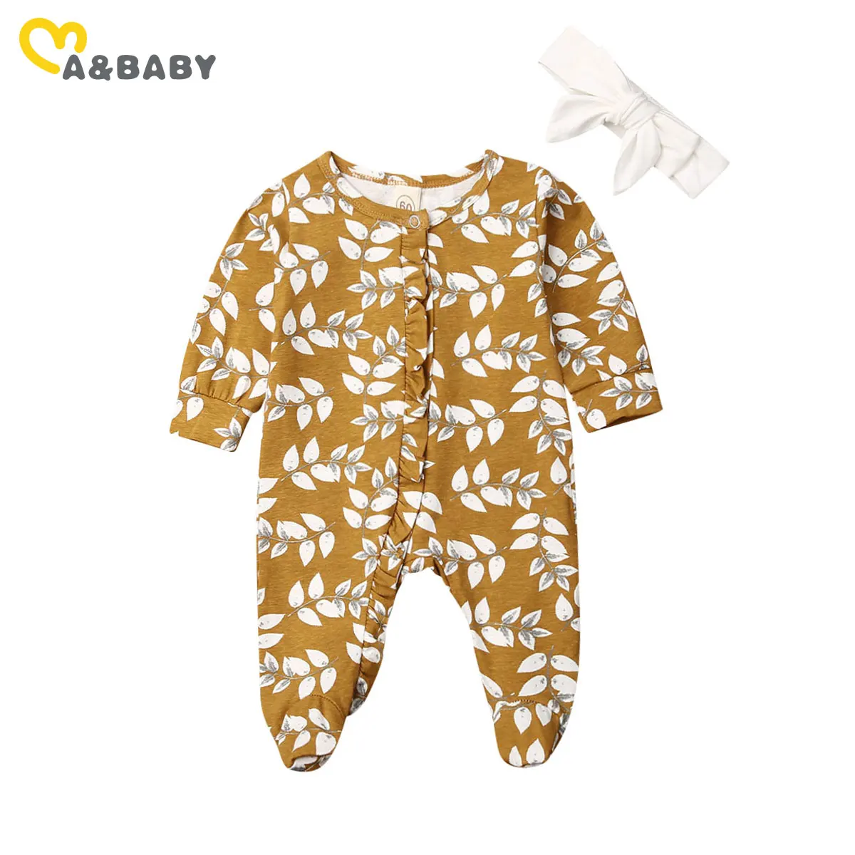Комбинезон Ma & Baby 0-6 месяцев весна-осень для новорожденных девочек и мальчиков