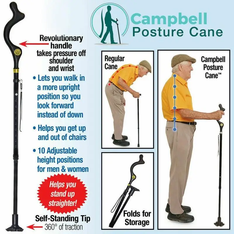 

Safety Elderly Walking Stick Telescopic Folding Cane Crutch Walk Lightweight Posture Cane Hiking Crutches for Elderly Men