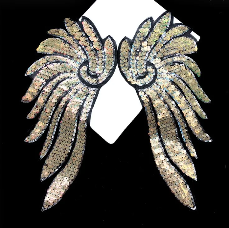 Parches de lentejuelas de alas de Ángel grandes para ropa, apliques de costura chaqueta, bordado, suministros decorativos, par _ - AliExpress Mobile