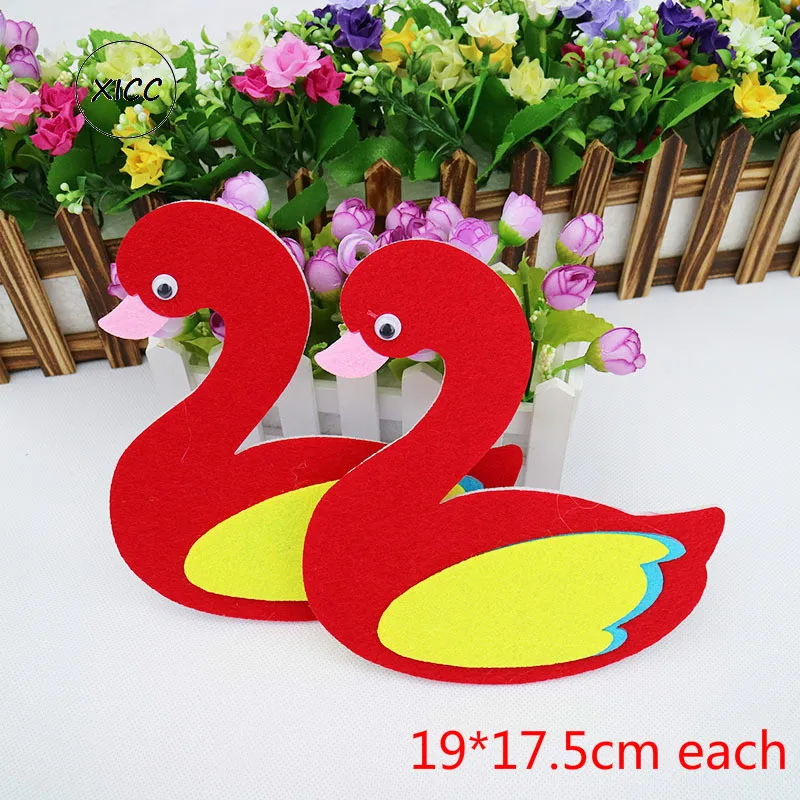 3 colors Cartoon Duck Goose Thick Nonwoven Felt DIY Package Kindergarten School Children's Handmade Enlightenment Education