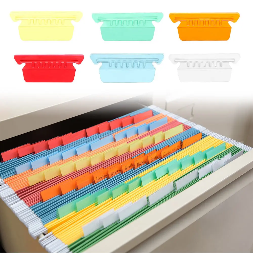 60 uds. De pestañas para carpeta de archivos, carpeta para archivos colgante, etiquetas con insertos en blanco, pestañas de plástico de 2 pulgadas para carpetas, identificación rápida