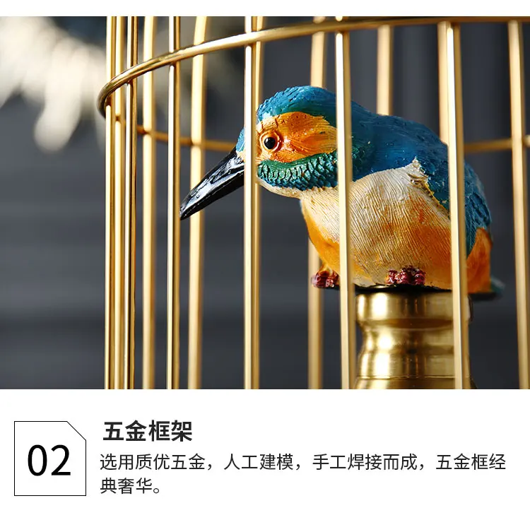 Nordic modern Creative metal Gold Simulated animal Fake bird cage Home Decoration Crafts ornaments home decoration accessories