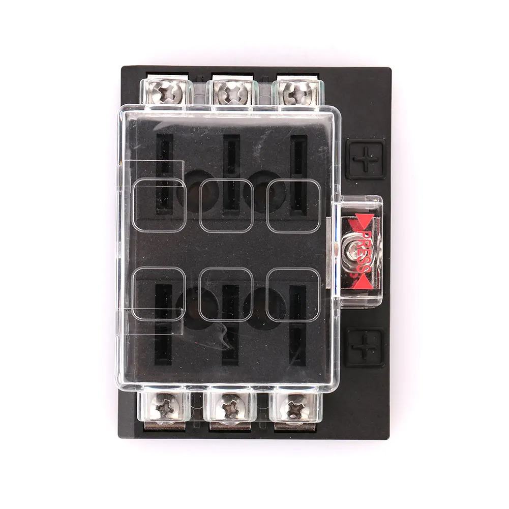 Car Auto Vehicle 6 Way Circuit Blade Fuse Box Block Holder Case DC32V 202-06KW