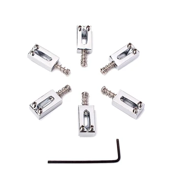 

6 Pcs Replacement Parts Electric Guitar String Bridge Music Accessories Roller Saddle Tune Instruments Detachable Metal