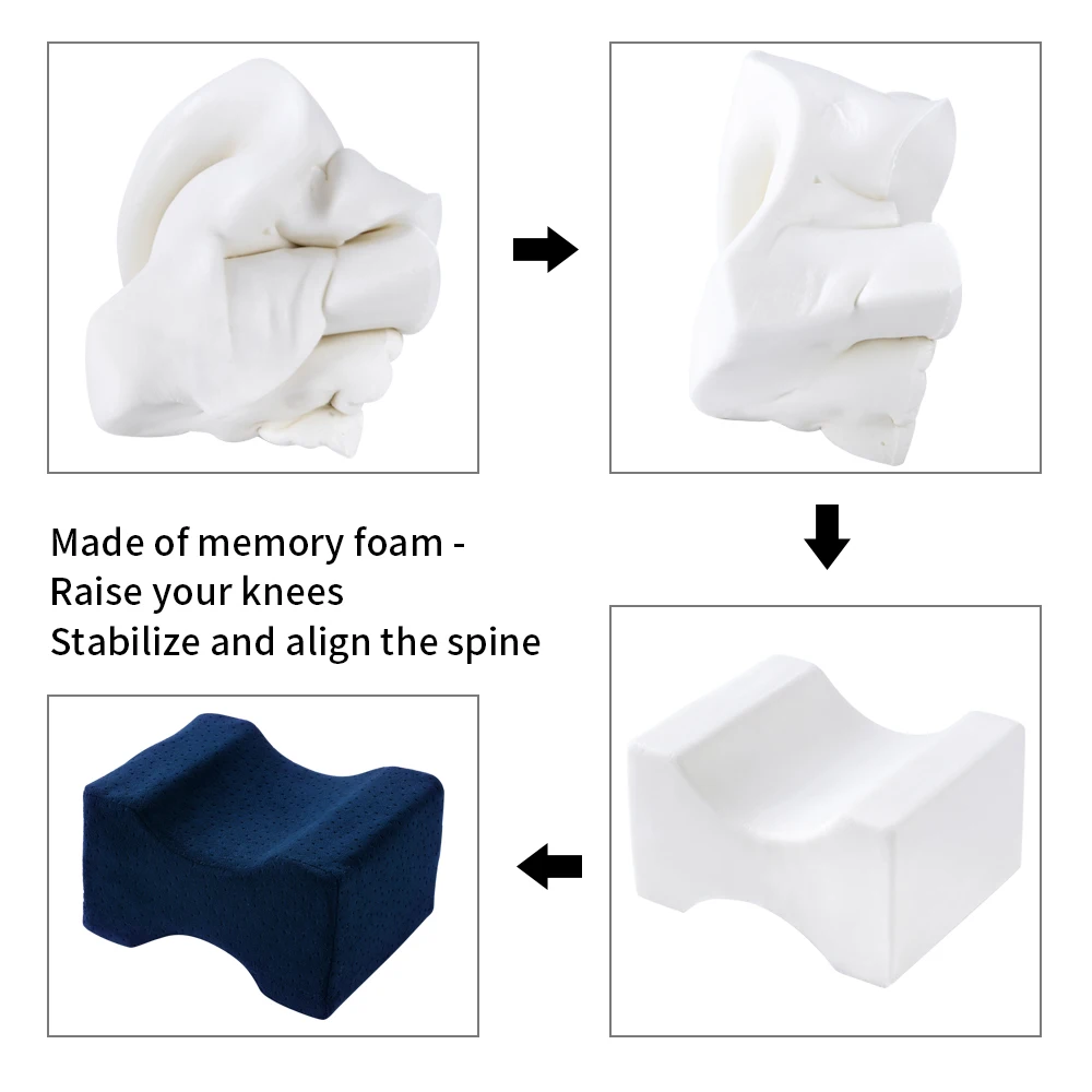Orthopedic Memory Foam Knee Pillow for Sleeping Sciatica Back Hip Joint Pain Relief Contour Thigh Leg Pad Support Cushion