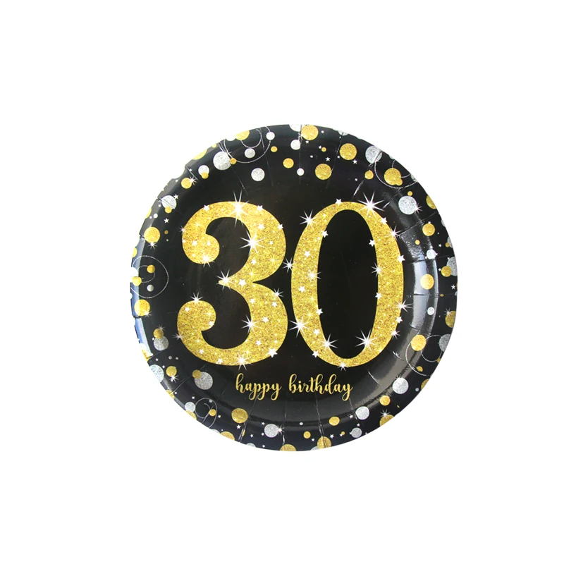 30 40 50 Years Anniversary Disposable Tableware set Happy Birthday Party Decorations Adult 30/40/50/60th year old Party supplies