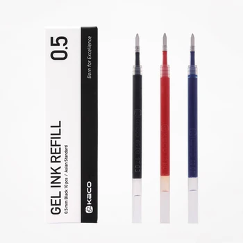 

10 KACO Book Source Refill Press Water Pen Refill 0.5mm Bullet Neutral Refill Press Pen General Refill Blue Black