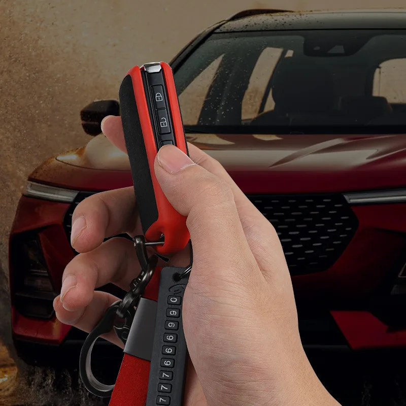 Plastic+Leather Car Key Case Cover For Mazda 3 Alexa CX4 CX5 CX8 3Button Smart Remote Car Key