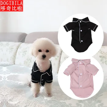 

dog Live With Ones Own Family Teacup Small sized Dog Teddy Than Bear Coat Pure Cotton Clothes Summer Wear Pets Pajamas