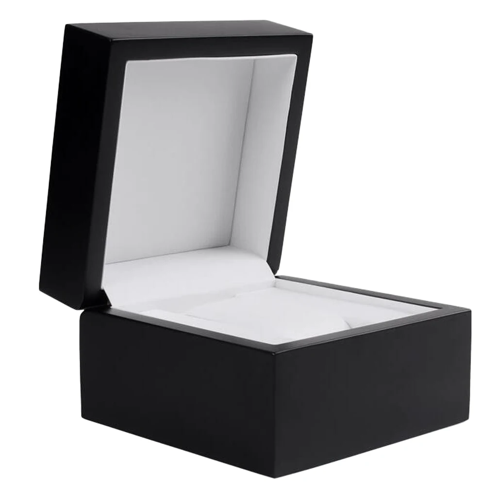 Черная деревянная коробка для часов подарок один слот чехол для часов органайзер для мужчин и женщин