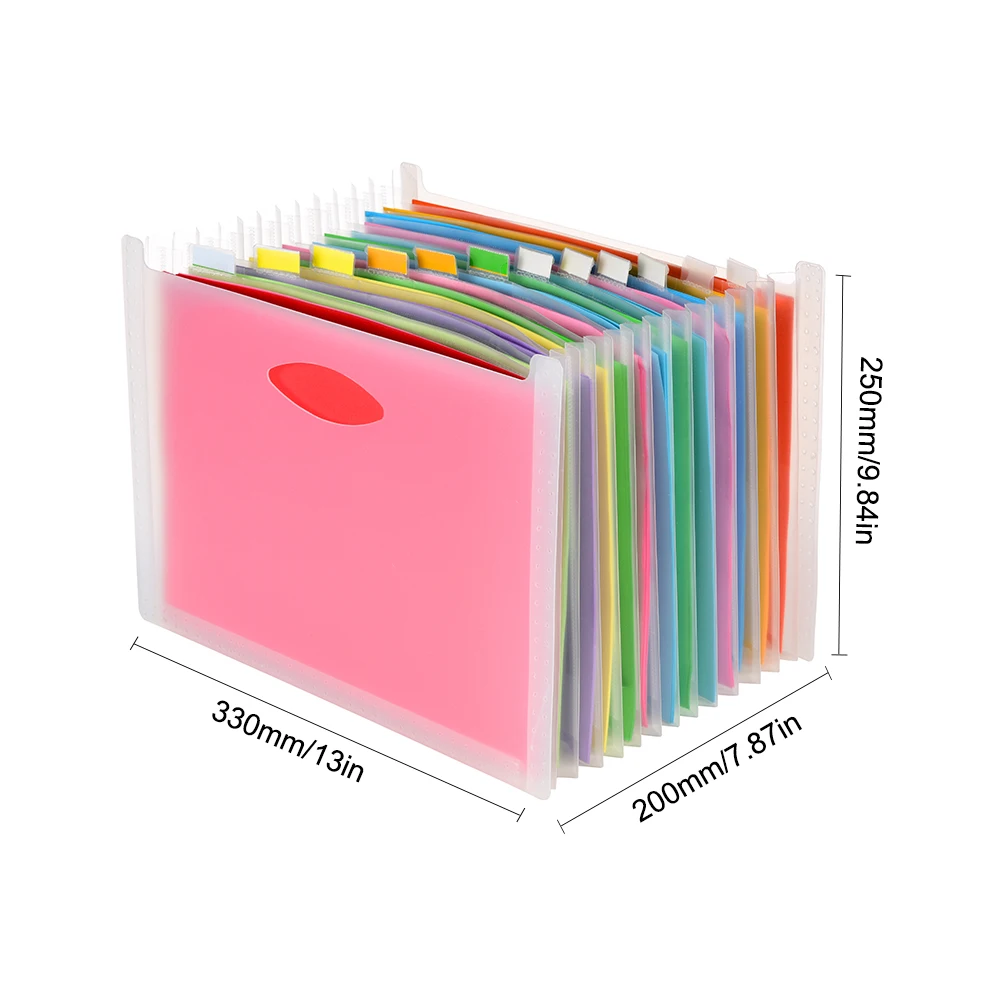 

Expanding File A4 Folder Office School Portfolio File folders Document Organizer Plastic 12 Pockets 1500 Sheets Large Capacity