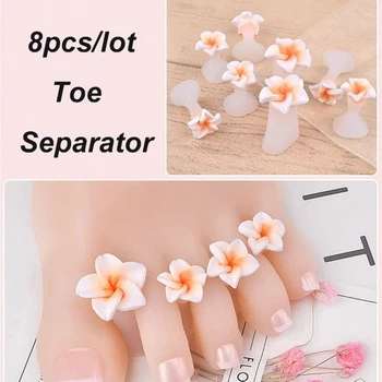 

8 Pieces Of Soft Silicone Toe Separator Pedicure Tools Silicone Toe Separator Hallux Valgus Bunion Corrector Feet Care