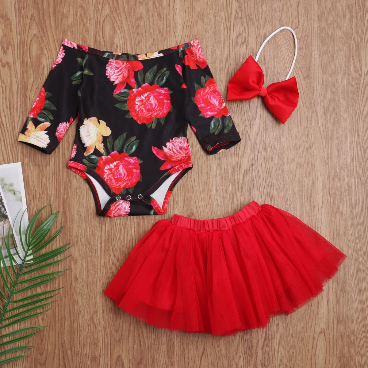 

Pudcoco Newborn Baby Girl Clothes Flower Print Off Shoulder Romper Tops Tulle Mini Skirt Headband 3Pcs Outfits Cotton Clothes