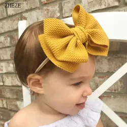 2Pcs Nylon Headbands 3.5'' Double Layer Hair Bows Hairband New Arrival Solid Elastic Kids DIY Fashion Hair Accessories Mujer