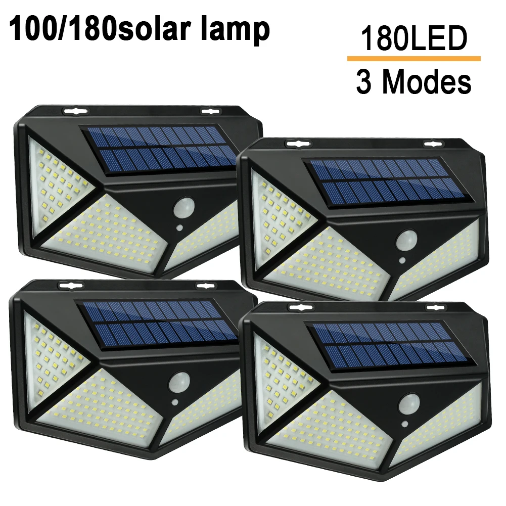 100 180 светодиодный солнечный светильник Открытый свет 2835SMD PIR датчик движения