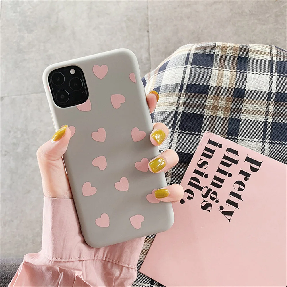 N1986N чехол для телефона iPhone 11 Pro X XR XS Max 6 6s 7 8 Plus модная Милая мультяшная Любовь Сердце Мягкий ТПУ силикон для iPhone XS 11