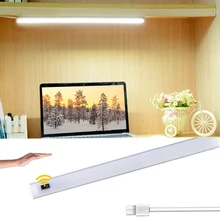 Capteur de mouvement à LED avec bande USB, éclairage pour chambre à coucher, armoire de cuisine, éclairage nocturne 30, 40, 50 cm, lumière LED DC 5V
