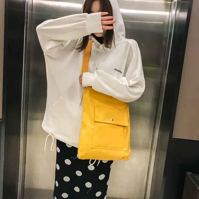 Микро в Корейском стиле Повседневная Холщовая Сумка на плечо крутая простая универсальная большая емкость для путешествий Студенческая сумка для обучения