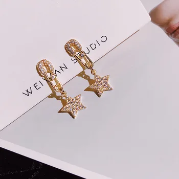 

Wholesale South Korean creative fashion trendsetter five star earrings earrings female gold pin Earrings 925 Sterling Silver