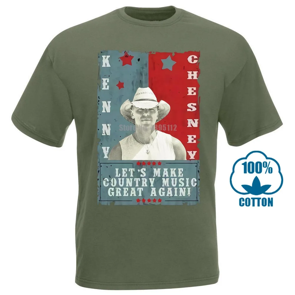Черная футболка с надписью Kenny Chesney Let'S Make Strand Music Great Again M 6 Xl 012414 - Цвет: Армейский зеленый