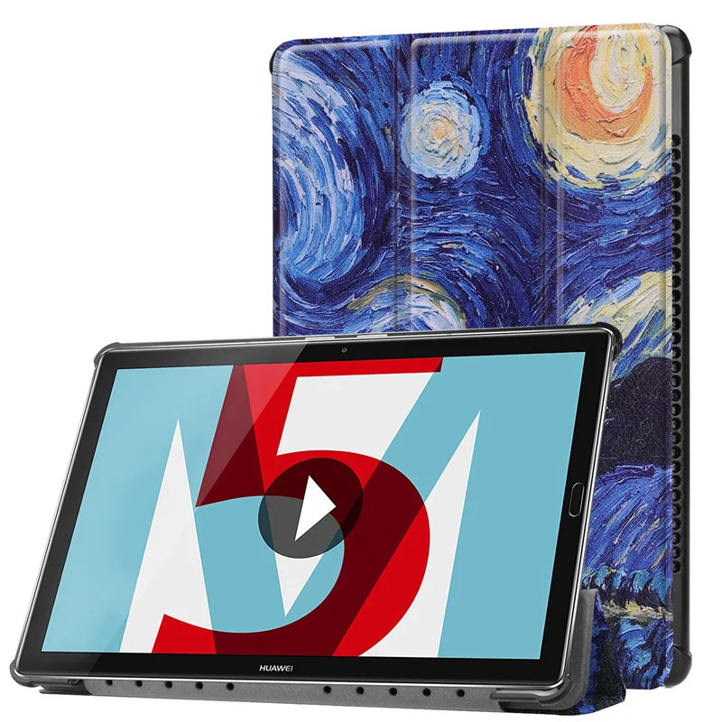 Разноцветный окрашенный чехол для планшета huawei MediaPad M5 10," CMR-AL09 CMR-W09 из искусственной кожи планшет Смарт Магнитный Складной футляр