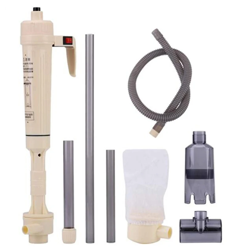 2022 Electric Aquarium Gravel Cleaner AC/Battery Powered Fish Tank Siphon Water Change Cleaning Tool Sand Washing Filter Brush