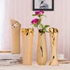 Luxury Europe Gold-Plated Ceramic Vase Home Decor Creative Design Porcelain Decorative Flower Vase For Wedding Decoration 3
