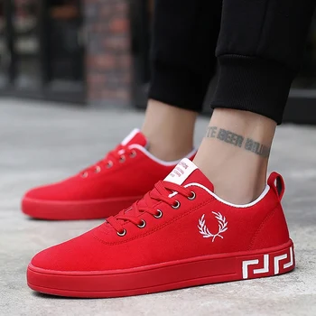

Spring Red Shoes Men Platform Shoes Outdoor Comfortable Casual Walking Sneakers Men Shoes Lace-up Couple Footwear Tenis Feminino