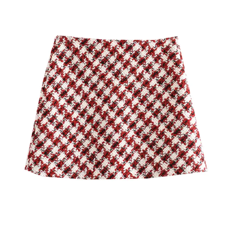 

2020 Spring WOMEN'S Dress New Products-Style Slim Fit Significant Leg Length Tweed Skirt High-waisted A- line Short Skirt Skirt
