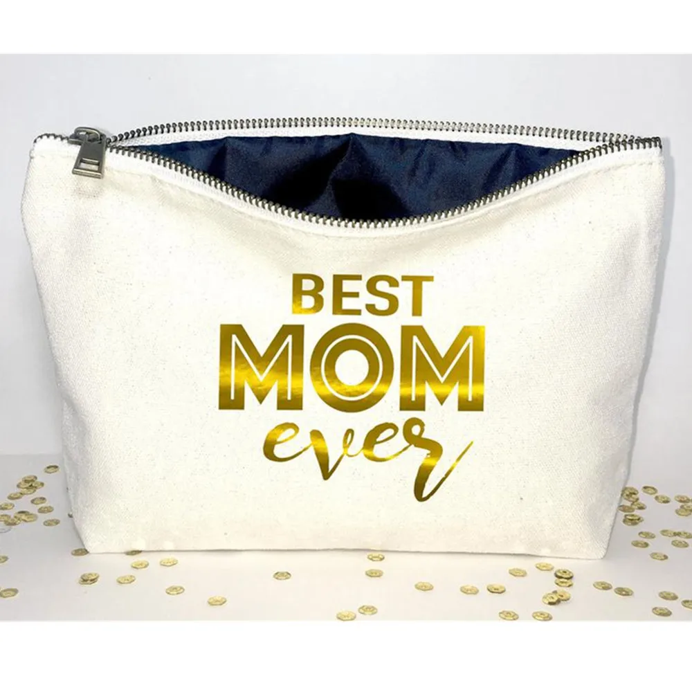 

personalized Gold Foil bride Cosmetic,Name Mother's Day Makeup Bag,Best Mom ever,Bridesmaid proposal make up bag valentines gift