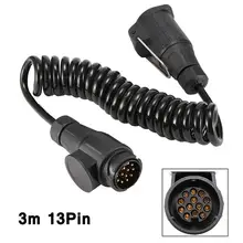 

2022NEW 13 Pin Plug And 13 Pin Socket Trailer Plug Waterproof With Spring Cable 300cm Extension Wiring Caravan Connectors