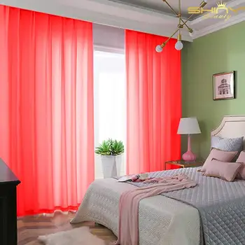 

2.4x7ft Red Christmas Curtain Luxury Home Decor 2 Panels Chiffon Backdrop Drapes Blackout Sheer Curtains For Bedroom-M190910