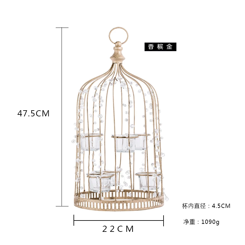 INS style countryside bird cage fresh flower rack dessert table ornaments,wedding decor creative photography props candle table