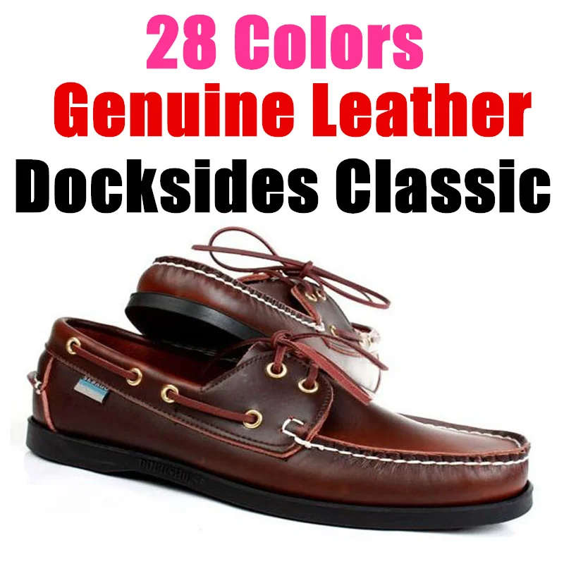 Zapatos de conducción de cuero genuino para hombre y mujer, mocasines de barco clásicos a la moda, diseño de marca, 2019A008