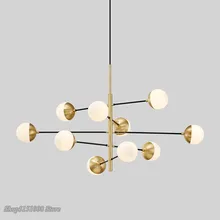 Скандинавское стекло молекулярная люстра светильник современный декор простой железный подвесной светильник дизайнерская гостиная Led E27 светильник