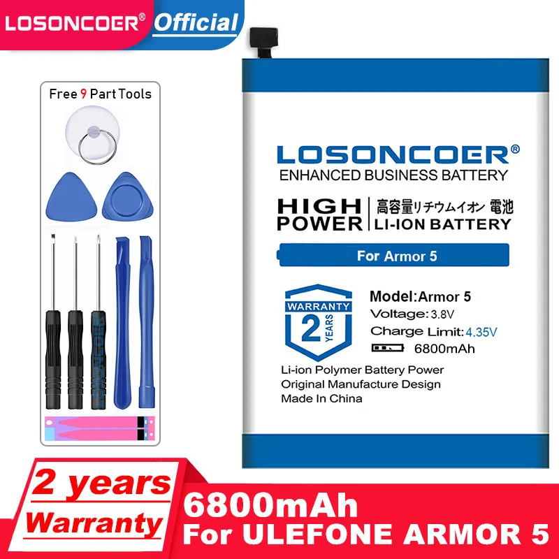 Аккумулятор LOSONCOER Armor 2 6700 мАч для Ulefone 3 5 6 Armor2 Armor3 Armor5 мобильный телефон
