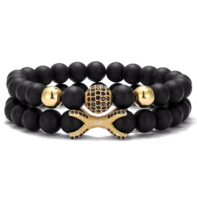 

2 pieces / set of lovers distance bracelet bracelet micro inlaid zircon CZ ball beads men and women best friends jewelry gifts