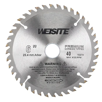

uxcell 6" Circular Saw Blade, 40T 7/8" Arbor, Wood TCT Carbide Tipped Slitting Saw