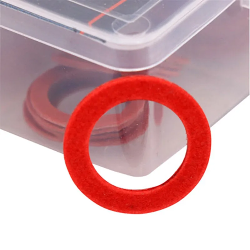 Flat Ring Seal Sortimento Kit, Aço Vermelho, Fibra de Papel, 150 600Pcs