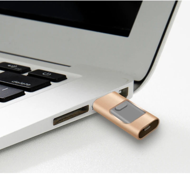Mobile Phone U Disk 8GB/32GB/64GB/128GB/256GB Three-use OTG Three-in-one Metal Small Push-pull U Disk 3 In 1 Memory Stick