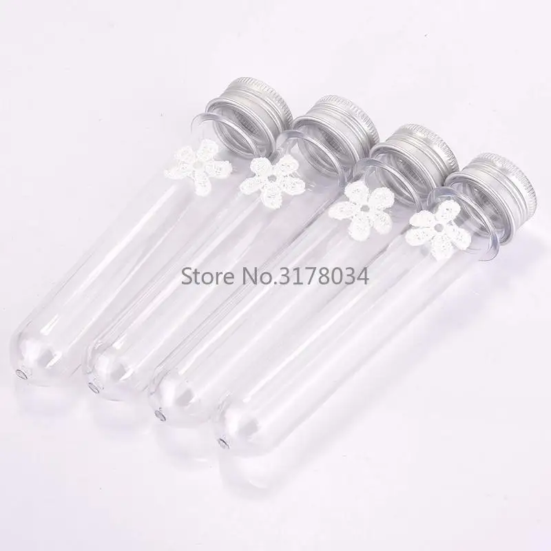 25Pcs 40ML Plastic Clear Test Tube With Cover Multi-Purpose Storage Bottle for USB Cable Party Favors Candy Sundries Organizer