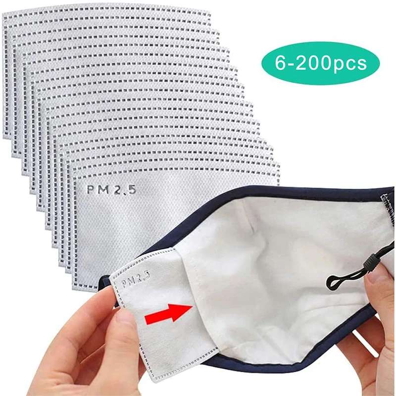 

PM 2.5 Filter Face Mouth Masks 5 Layers Replaceable Dustproof Protective Cover Masks Set Heath Care