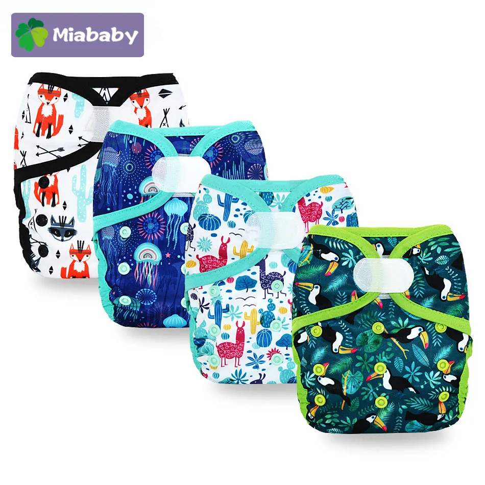 Miababy 1 шт. один размер детские тканевые подгузники моющиеся водонепроницаемые и