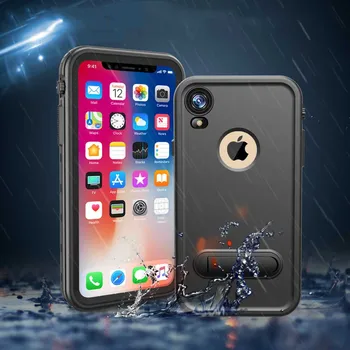 

For iPhone X XR XS Max Case Water Proof Cover Stands Full Body Protection Phone Case For iPhone XS Max IP68 Real Waterproof Case