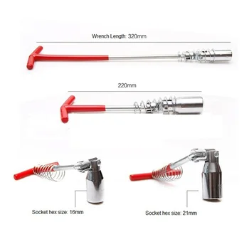 

1 Piece 16/21mm Automotive Spark Plug T-wrench Removal Installation Tool Socket Kit Car Spark Plug Socket