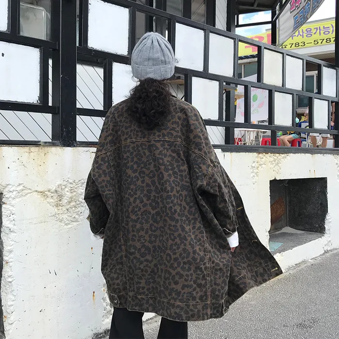 6295# осенняя одежда в Корейском стиле с леопардовым узором, рабочая одежда свободного кроя, пальто три стандарта, контроль цены 72